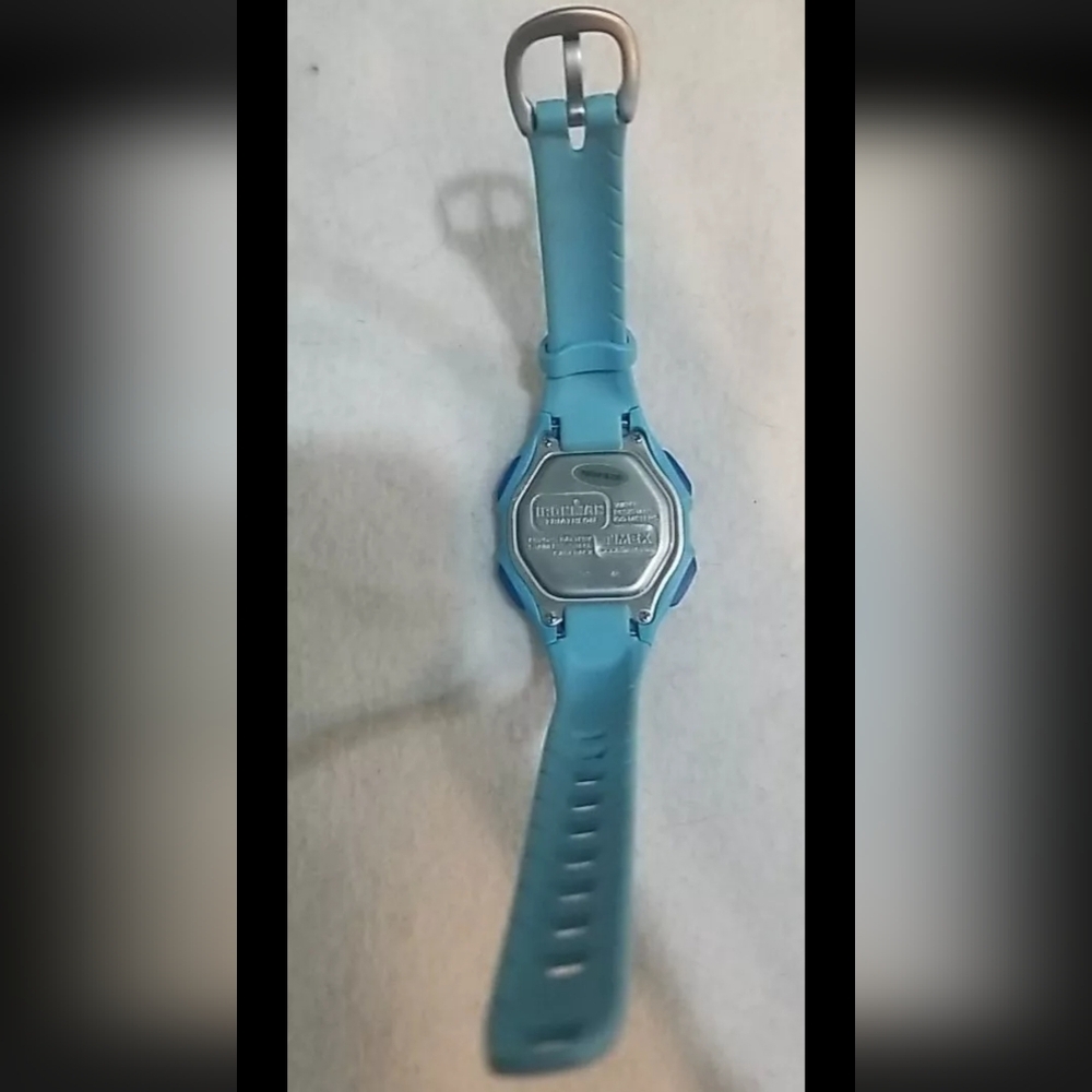 USED Blue Women's Timex Water Resistant to 100M TW5M16200 Digital Watch
